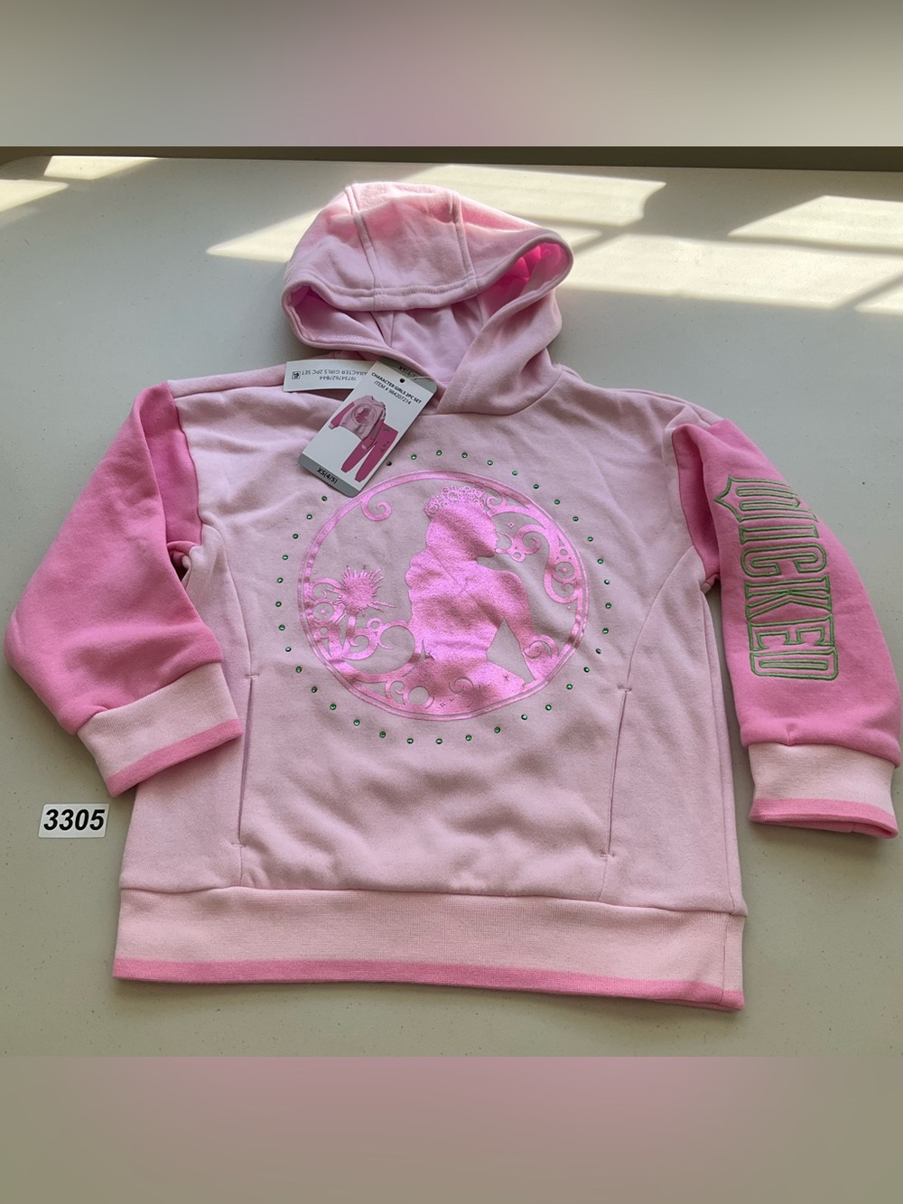 Wicked Character Girls Hoodie Pink XS Long Sleeves Sweater New - Picture 7 of 8